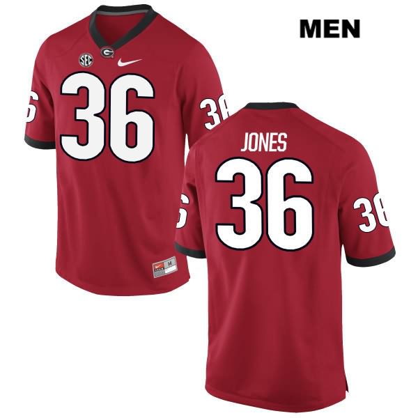 Georgia Bulldogs Men's Garrett Jones #36 NCAA Authentic Red Nike Stitched College Football Jersey YMI1856IA